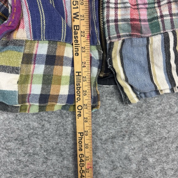 *FLAWS READ Jou Jou Womens Jacket Plaid Flannel Patchwork Zip Up ~Medium 90s Vtg - Picture 7 of 11